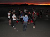 Bagpipers practicing in the sunset..pretty cool