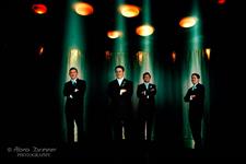 Fun photo of the Groomsmen in hotel pre-function lobby