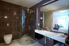 Luxury bathroom with separate bath and shower