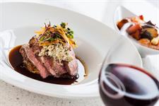 Roast Rump of Silver Fern Farm Lamb with Feta, Almond & Olive Crumble