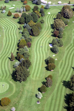 View of 11th hole from a Helicopter
