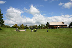 Looking back to the club house at Te Puke Golf course