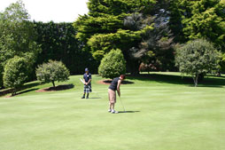 Putting on the green