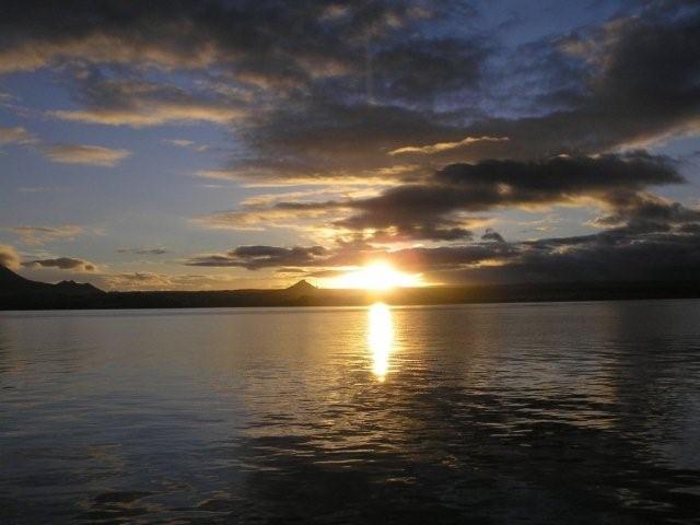 Taupo at dawn - the ideal time for harling for trout.