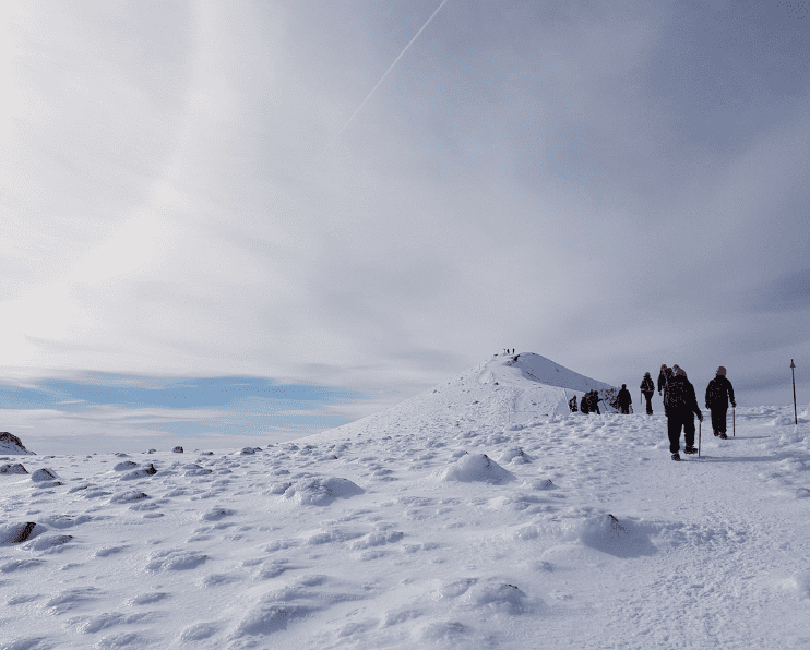 group of people doing the guided tour for Tongariro national park