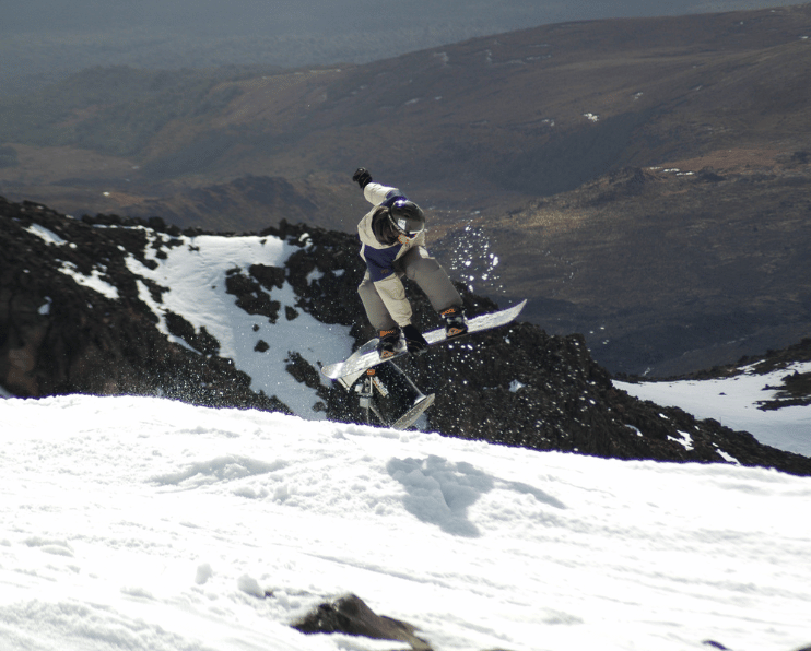 skiing and doing tricks 