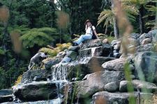 Enjoying time at the waterfall