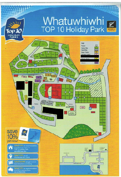 Whatuwhiwhi Top 10 Holiday Park | Park Map